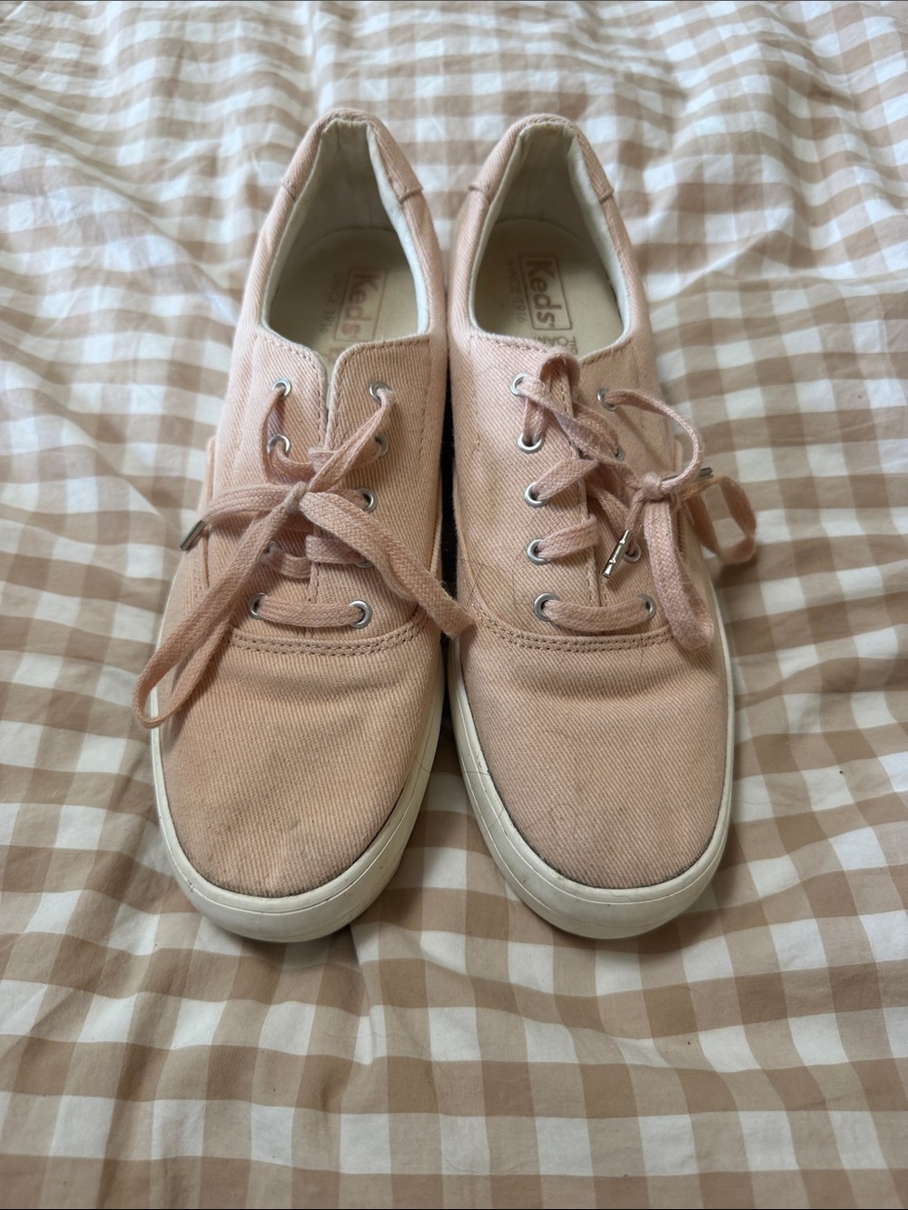 Keds Women's Canvas Lace-Up Sneakers in Blush Pink - Keds 8.5